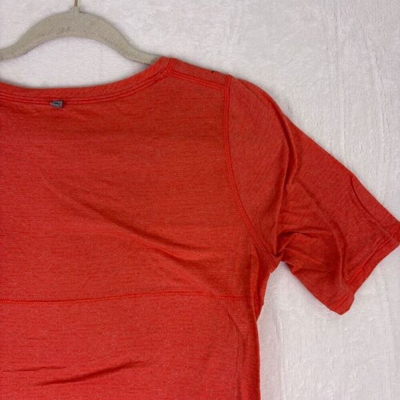 Lululemon Striped Red with Leopard Print Pocket Scoop Neck Tshirt - Picture 11 of 13